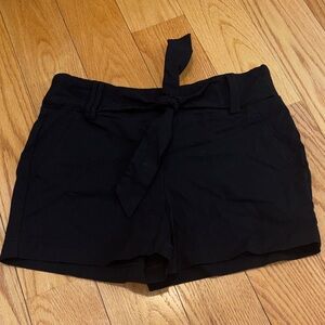 Women’s Black Tie-Waist Shorts